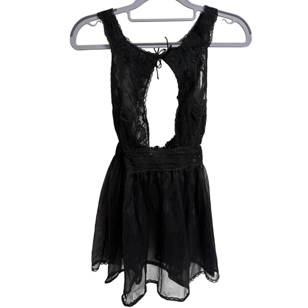 Vintage Hydons Lingerie‎ Slip Dress Black Size Small USA Dark Fairy Whimsigoth